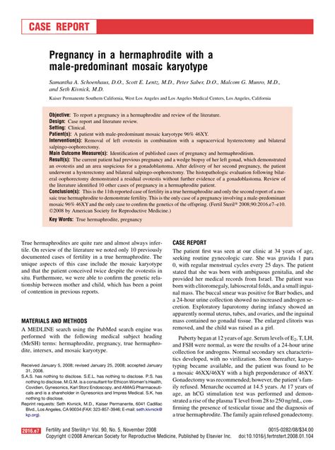 pregnant hermaphrodite|Pregnancy in a true hermaphrodite .